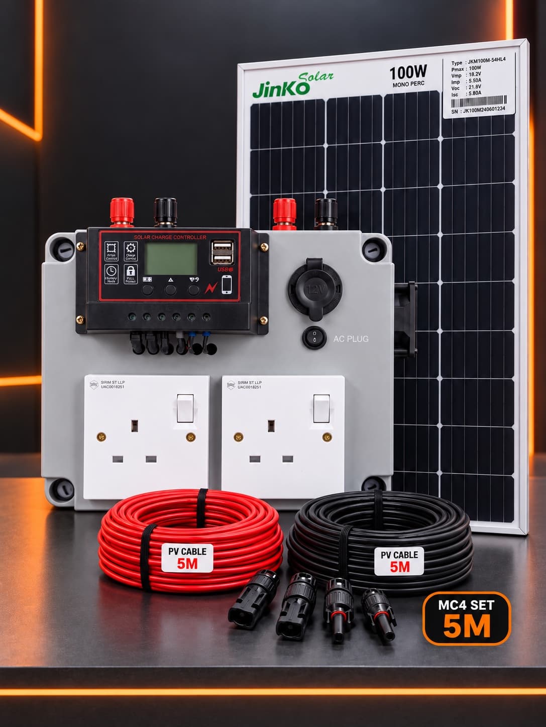 Box 1000W MSW + Panel Solar