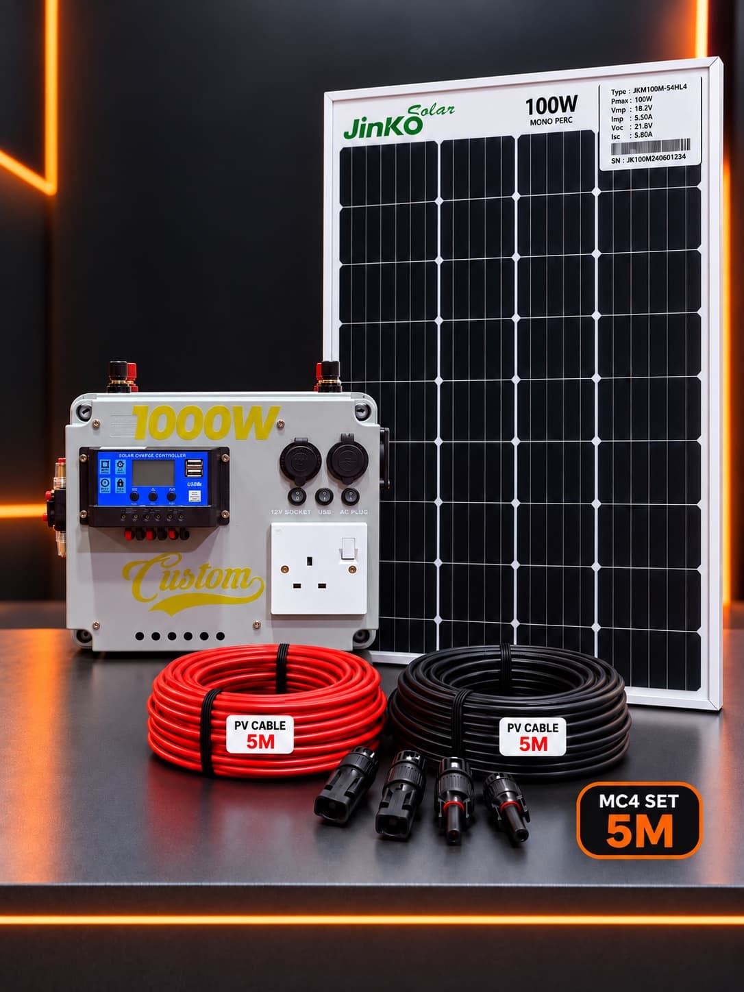 Box 1000W PSW + Panel Solar